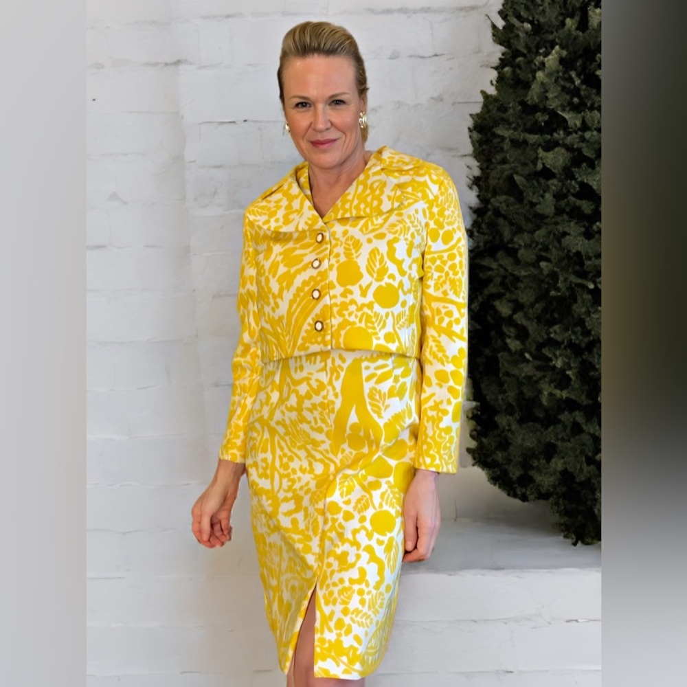 Vintage Midcentury Dress and Cropped Jacket Set